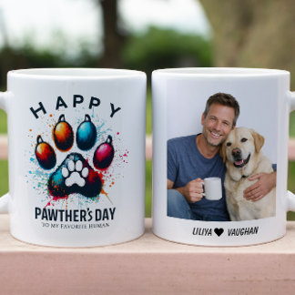 Happy Pawther’s Day Watercolor Dog Dad Mug