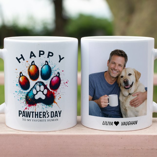 Happy Pawther’s Day Watercolor Dog Dad  Mug (Happy Pawther’s Day Watercolor Dog Dad Mug
)