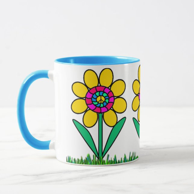 Happy Peace Daisies Mug (Left)