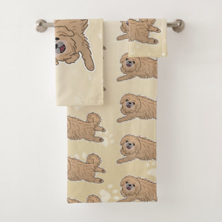 Happy Pekingese Dog Lover I Woof You Paws Bath Towel Set