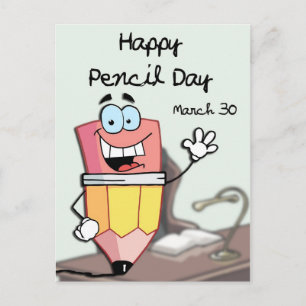 Happy Pencil Day March 30 Postcard