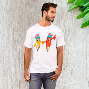 Happy Pencils Red And Yellow T-Shirt