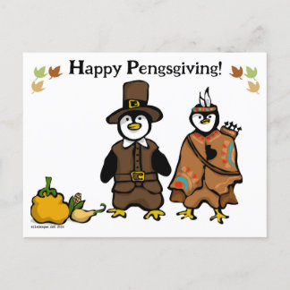 Happy Pengsgiving Holiday Postcard