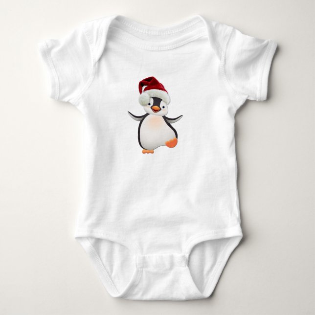 Happy-Penguin Baby Bodysuit (Front)