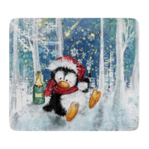Happy Penguin - Christmas Cutting Board