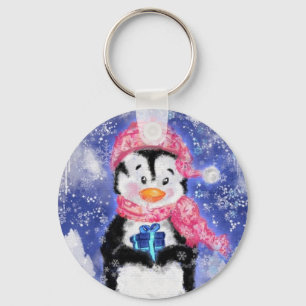 Happy Penguin - Christmas Key Ring