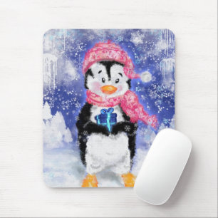 Happy Penguin - Christmas - Mouse Mat