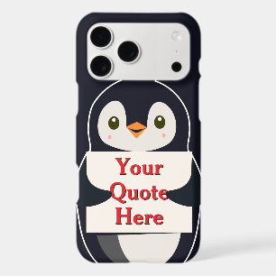 Happy penguin holding a sign to personalise