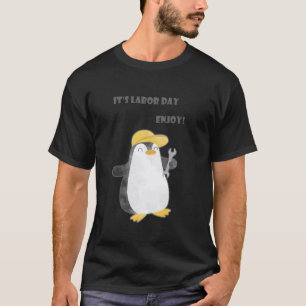 Happy Penguin Mechanician Dancing Worker Labour Da T-Shirt