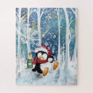 Happy Penguin - Merry Christmas - Cute Jigsaw Puzzle
