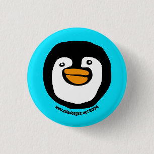 Happy Penguin Teal 3 Cm Round Badge