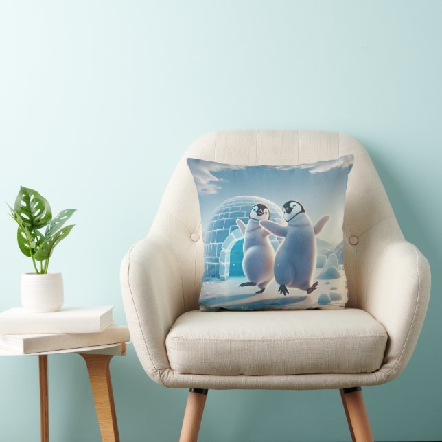 Happy Penguins Dancing Cushion (Chair)
