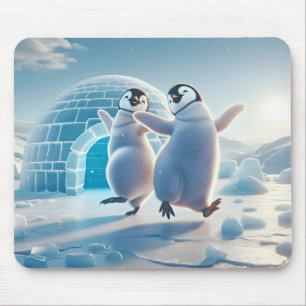 Happy Penguins Dancing Mouse Mat