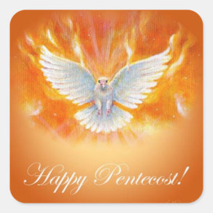 Happy Pentecost by Jenny McLaughlin Square Sticker
