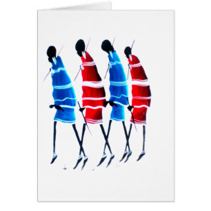 Happy People Maasai Warriors Walking Art Print