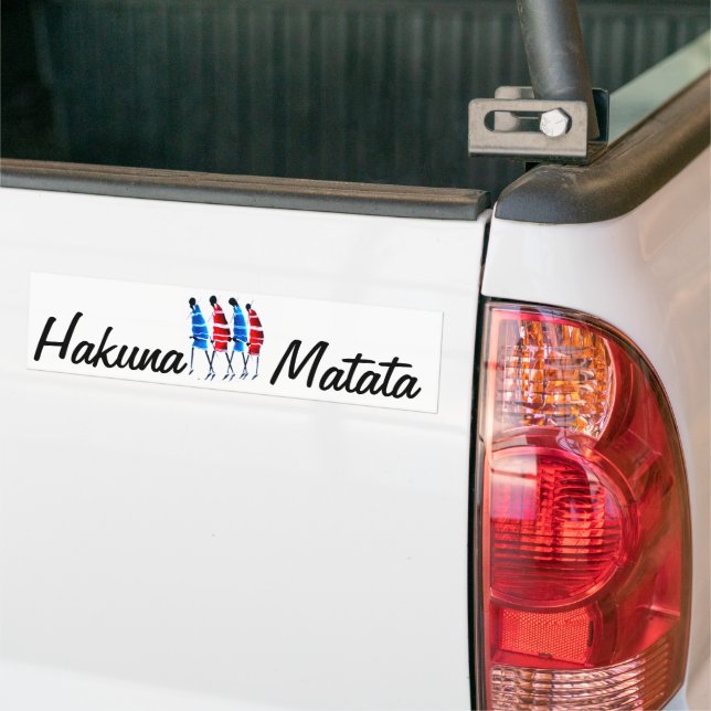 Happy People Maasai Warriors Walking Art Print Bumper Sticker (On Truck)