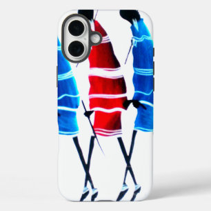 Happy People Maasai Warriors Walking Art Print iPhone 16 Plus Case
