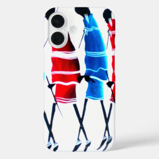 Happy People Maasai Warriors Walking Art Print iPhone 16 Case