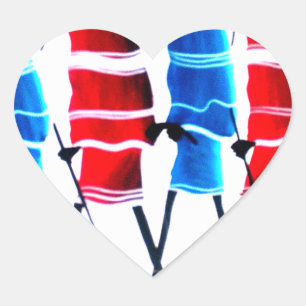 Happy People Maasai Warriors Walking Art Print Heart Sticker