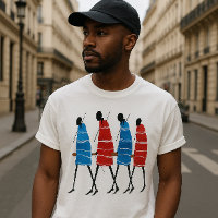 Happy People Maasai Warriors Walking Art Print