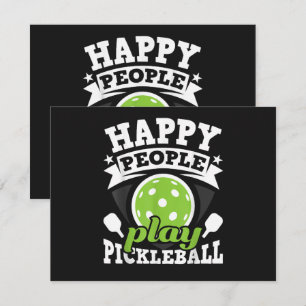 Happy People Play Pickleball - Paddleball Player Invitation
