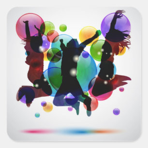 Happy People Square Sticker