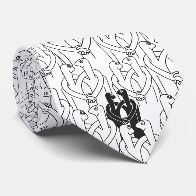 Happy people (white pattern) tie (Rolled)