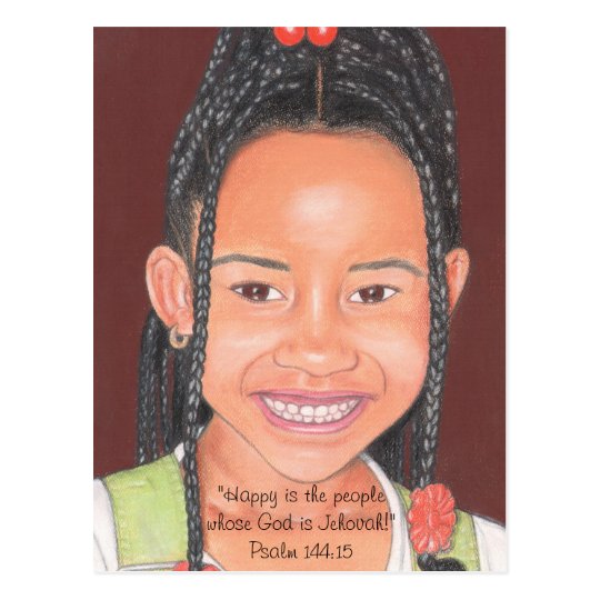 Happy People Whose God is Jehovah~Scripture~Print Postcard