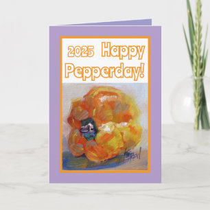 Happy Pepperday Yellow Bell Pepper Happy Birthday Card