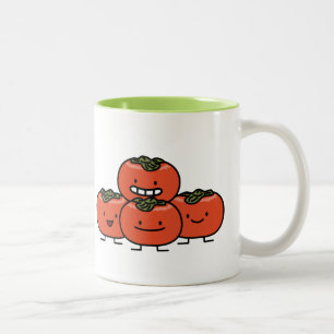 Happy Persimmon Friends Two-Tone Coffee Mug