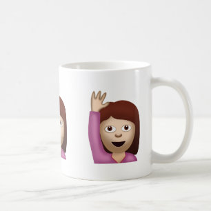 Happy Person Raising One Hand Emoji Coffee Mug