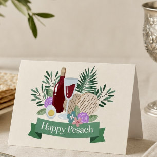 Happy Pesach Elegant Passover Seder Card