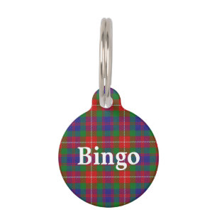 Happy Pet Clan Fraser of Lovat Tartan Plaid Pet Tag