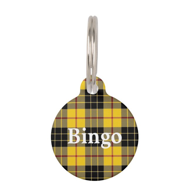 Happy Pet Clan MacLeod Tartan Plaid Pet Tag (Front)