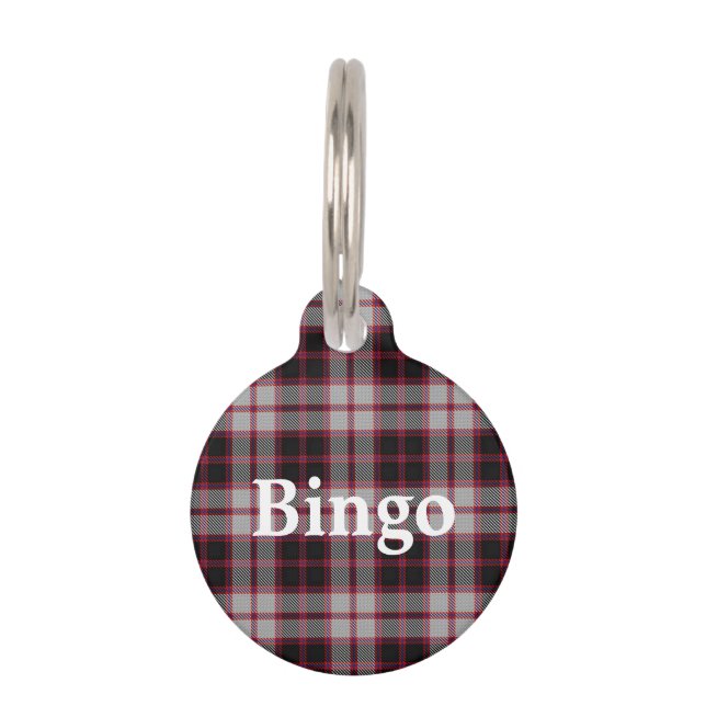 Happy Pet Clan MacPherson Tartan Plaid Pet Tag (Front)