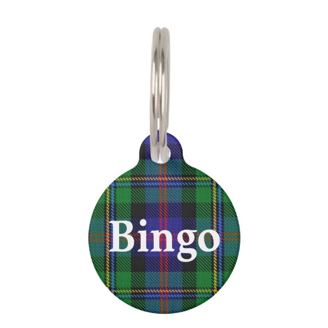 Happy Pet Clan Malcolm Tartan Plaid Pet Tag (Front)