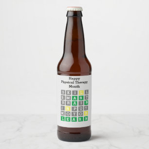 Happy Physical Therapy Month Custom Wordle Beer Bottle Label