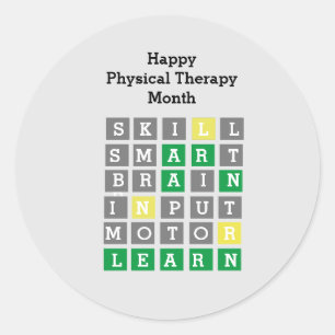Happy Physical Therapy Month Custom Wordle Classic Classic Round Sticker