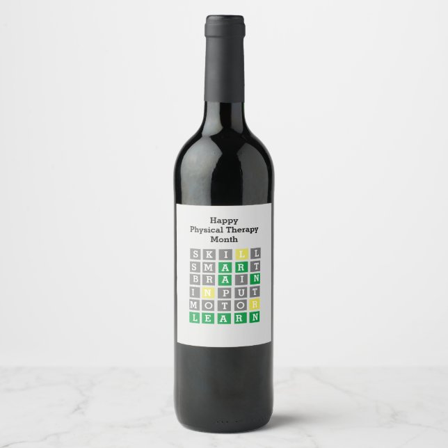 Happy Physical Therapy Month Custom Wordle  Wine Label (Front)