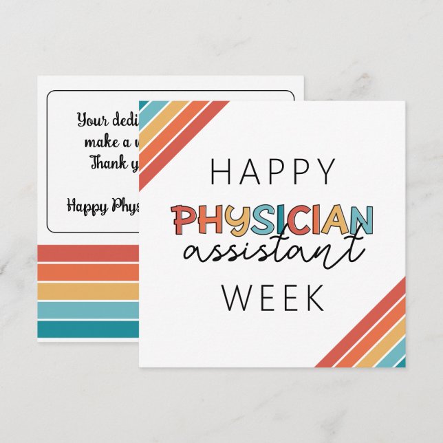 Happy Physician Assistant Week Thank You Card (Front/Back)