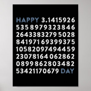 Happy Pi Day 100 Digits Math Geek Funny Pi Day Mem Poster