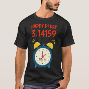 Happy Pi Day 3 14159 Vintage Cute Alarm Clock Ring T-Shirt