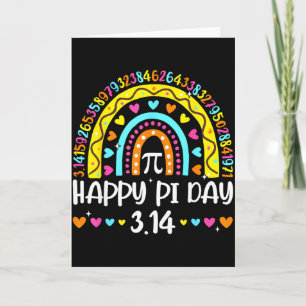 Happy Pi Day 3.14 Number Rainbow Math Geek Teacher Card