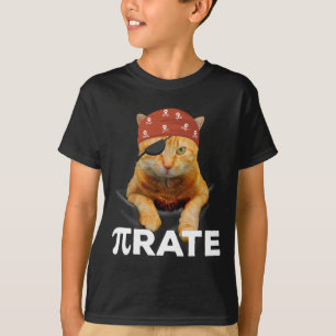 Happy Pi Day 3.14 Pi Symbol Cat Pirate T-Shirt