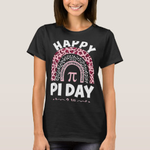 Happy Pi Day 3 14 Pi Symbol Math Teacher Leopard R T-Shirt