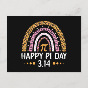 Happy Pi Day 3.14 Rainbow Postcard