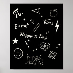 Happy Pi Day Be Funny Math Teacher Lovers 100s Day Poster