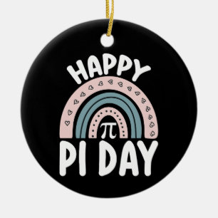Happy Pi Day Boho Rainbow Math Mathematic Ceramic Tree Decoration