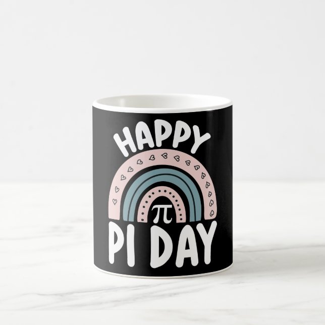 Happy Pi Day Boho Rainbow Math Mathematic Coffee Mug (Center)