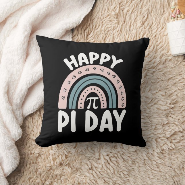 Happy Pi Day Boho Rainbow Math Mathematic Cushion (Blanket)